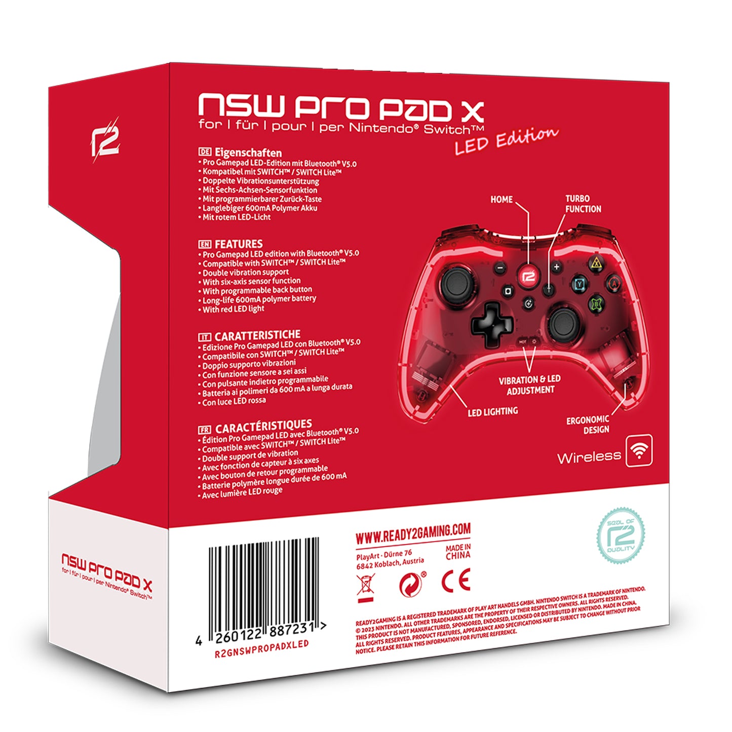 R2G Nintendo Switch Pro Pad X LED