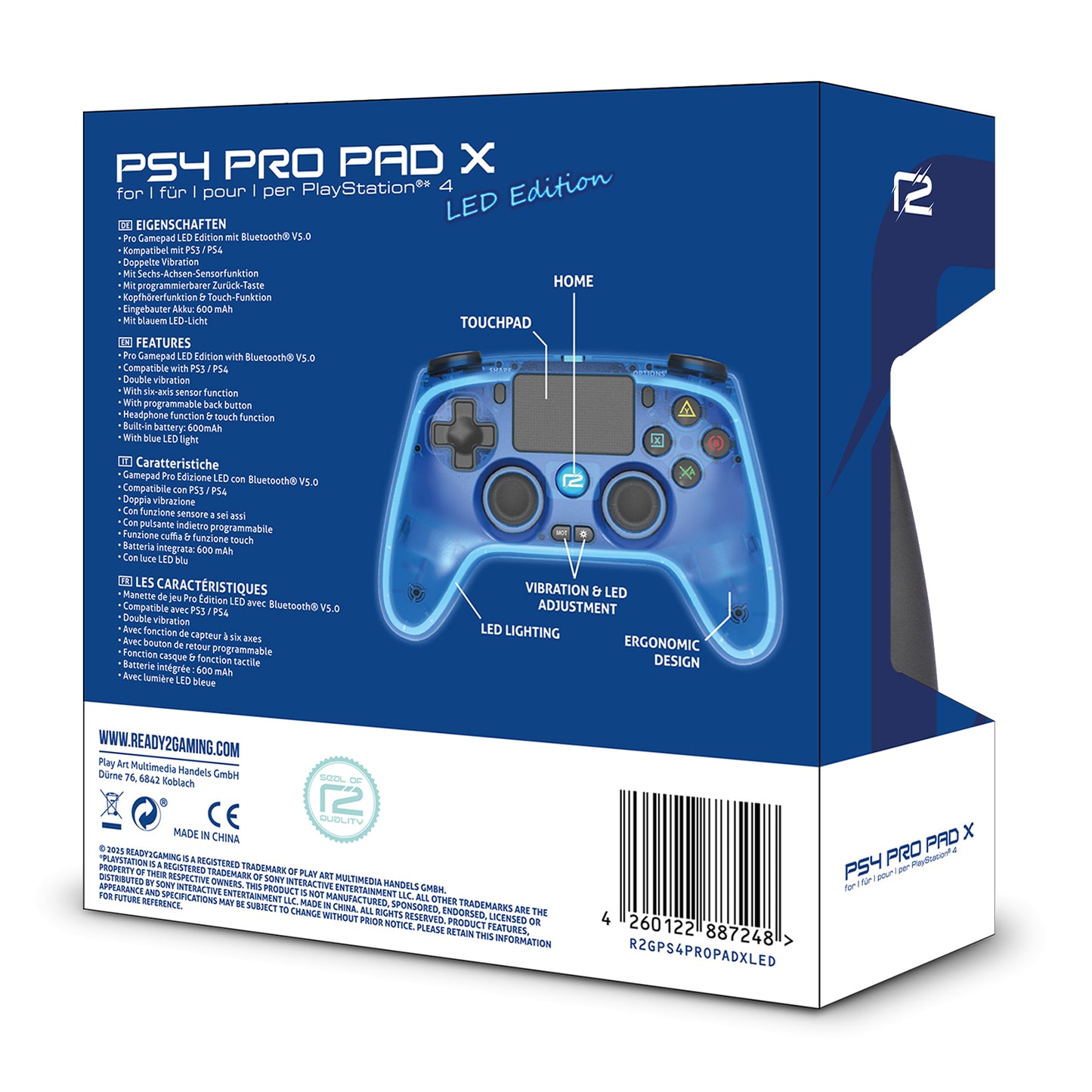 R2G PS4 Pro Pad X LED